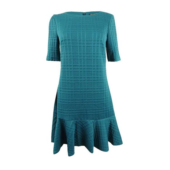 Jessica Howard Women's Textured Drop-Waist Dress - Teal - Picture 1 of 3